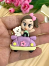 APLIQUE BISCUIT MENINA C/ FUSCA - BSC338 - UNIDADE