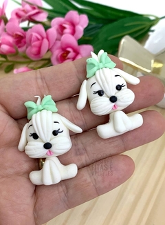 APLIQUE BISCUIT CACHORRINHO BRANCO - BSC303 - UNIDADE