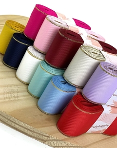 FITA GORGORÃO 38MM SANDING COM BRILHO NA BORDA - FITA61 - 5 METROS