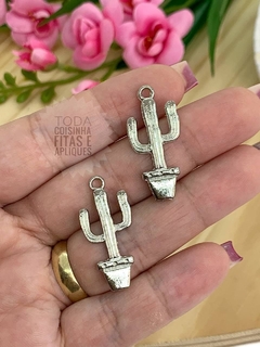 PINGENTE PARA PULSEIRAS CACTOS PRATA - PGT04 - 2 UNIDADES