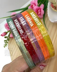 TIARA TRANSPARENTE COM GLITTER - 2 UNIDADES na internet