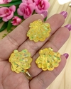 APLIQUE CONCHA 3D - AMARELO - 2 UNIDADES