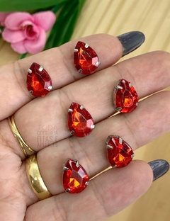 CHATON PRATA ENGRAMPADO GOTA 10 x 14 MM - 10 UNIDADES - comprar online