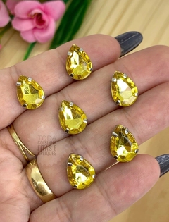 Imagem do CHATON PRATA ENGRAMPADO GOTA 10 x 14 MM - 10 UNIDADES