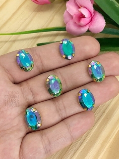 CHATON DOURADO ENGRAPADO OVAL 10 x 14 MM - 10 UNIDADES - comprar online