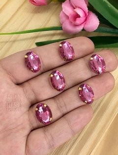 Imagem do CHATON DOURADO ENGRAPADO OVAL 10 x 14 MM - 10 UNIDADES