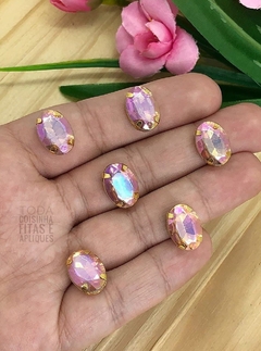 CHATON DOURADO ENGRAPADO OVAL 10 x 14 MM - 10 UNIDADES