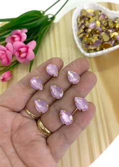 CHATON DOURADO ENGRAPADO GOTA 10 x 14 MM - 10 UNIDADES na internet