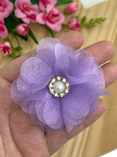 APLIQUE TECIDO FLOR ORGANZA - TCD03 - UNIDADE na internet