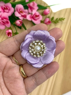 APLIQUE TECIDO FLOR CETIM - TCD02 - UNIDADE - loja online