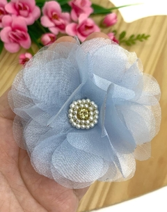 APLIQUE TECIDO FLOR ORGANZA - TCD04 - UNIDADE na internet
