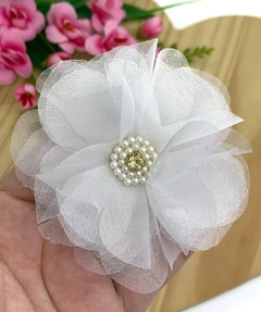 APLIQUE TECIDO FLOR ORGANZA - TCD04 - UNIDADE - Toda Coisinha Fitas e Apliques