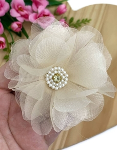 APLIQUE TECIDO FLOR ORGANZA - TCD04 - UNIDADE - loja online