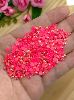 STRASS TERMOCOLANTE 5MM - ROSA NEON - 10 GRAMAS