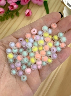 ENTREMEIO PARA PULSEIRAS BOLA FOSCA COLORIDA 8MM - CLR106 - 20 GRAMAS