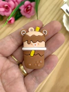 PINGENTE EMBORRACHADO 3D MILKSHAKE MARROM - PGT38 - UNIDADE
