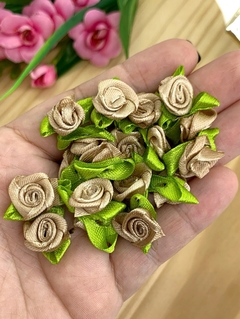 APLIQUE TECIDO FLOR DE ROCOCÓ 25 MM - 20 UNIDADES DA MESMA COR - Toda Coisinha Fitas e Apliques