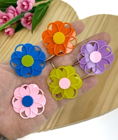 APLIQUE ACRILICO FLOR DUPLA - ACR17 - UNIDADE