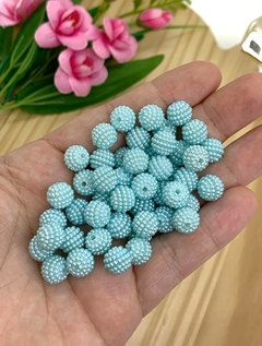 BOLA CRAQUELADA PARA PULSEIRAS 10MM - 20 G - AZUL CLARO