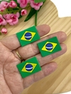 APLIQUE EMBORRACHADO BANDEIRA BRASIL - EMB231 - 3 UNIDADES