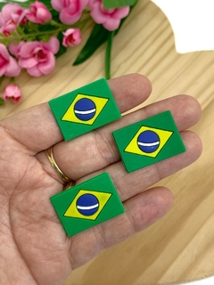 APLIQUE EMBORRACHADO BANDEIRA BRASIL - EMB231 - 3 UNIDADES