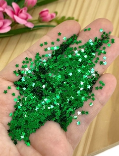 APLIQUE CONFETE MINI ESTRELA FIMO VERDE BANDEIRA - 20 GRAMAS