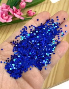 APLIQUE CONFETE MINI ESTRELA FIMO AZUL ROYAL - 20 GRAMAS