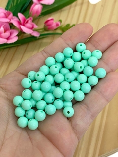 BOLA PLÁSTICA LEITOSA PARA PULSEIRAS 8 MM - VERDE06 - 20 GRAMAS