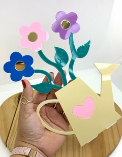 DISPLAY PARA FOTOS REGADOR COM FLORES - UNIDADE COM PEQUENO DEFEITO