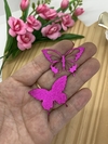 RECORTE BORBOLETA VAZADA ROSA PINK 4,5CM - RCT02 - 2 PARES