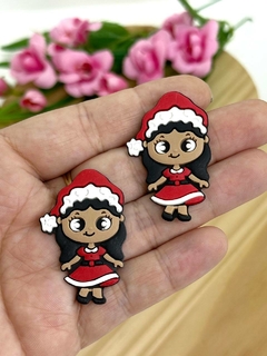 APLIQUE EMBORRACHADO MENINA NATAL - EMB285 - 2 UNIDADES