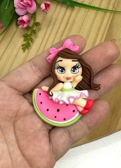 APLIQUE BISCUIT MENINA MELANCIA ROSA - BSC224 - UNIDADE