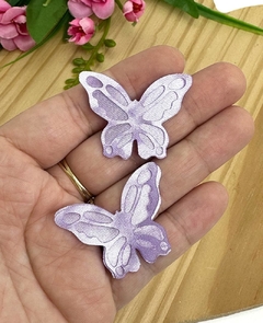 RECORTE BORBOLETA CETIM VAZADA LILAS - RCT16 - 2 PARES