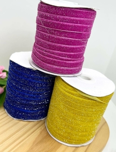 FITA VELUDO LUREX 10MM - FITA 58 - 2 METROS na internet