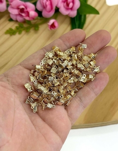 TERMINAL QUADRADO DOURADO - 5MM - 5 GRAMAS
