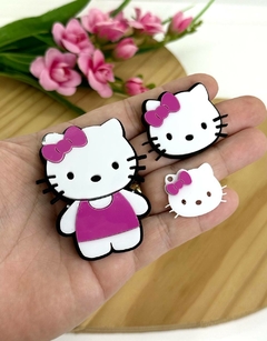APLIQUE ACRÍLICO HELLO KITTY ROSA PINK - ACR98 - UNIDADE