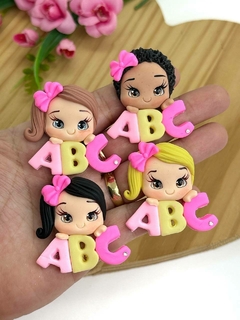 APLIQUE BISCUIT ESCOLAR ABC ROSA - BSC379 - UNIDADE