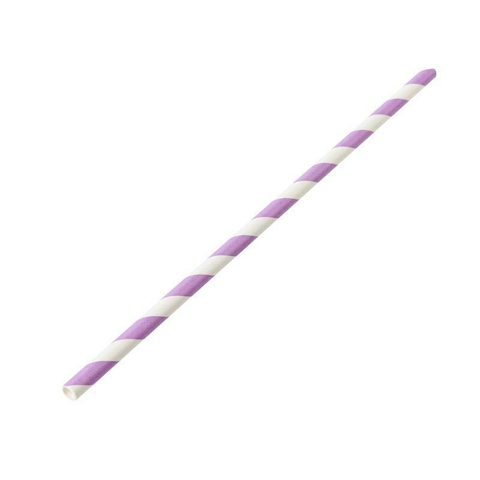 Canudo Listrado Roxo- 12 unidades