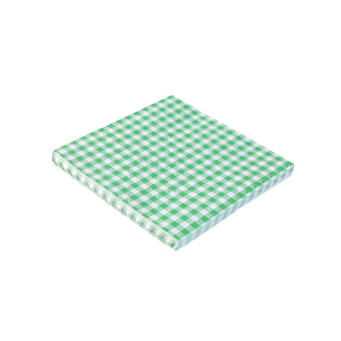 Guardanapo Estampado Xadrez Verde 33cm x 33cm - 20 unidades