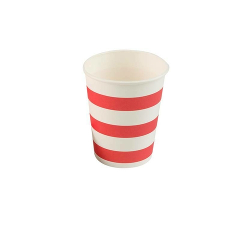 Copo Listrado Vermelho - 10 unidades - comprar online