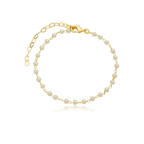 Pulseira Pérolas | Banhada a Ouro - comprar online