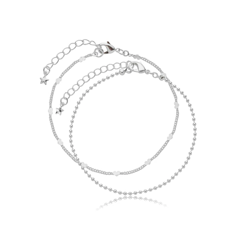 Kit 2 Pulseiras Love | Banhada a Prata - comprar online