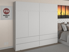 MOD. 5011 + 5010 - PLACARD CON BAULERA - 1.80 X 2.20 M - ROPERO VESTIDOR MODERNO - Muebles PSH