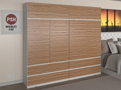 MOD. 5011 + 5010 - PLACARD CON BAULERA - 1.80 X 2.20 M - ROPERO VESTIDOR MODERNO