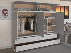 MOD. 5011 + 5010 - PLACARD CON BAULERA - 1.80 X 2.20 M - ROPERO VESTIDOR MODERNO - comprar online