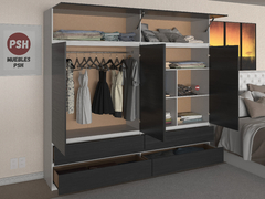 MOD. 5011 + 5010 - PLACARD CON BAULERA - 1.80 X 2.20 M - ROPERO VESTIDOR MODERNO en internet