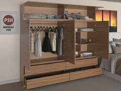 Imagen de MOD. 5011 + 5010 - PLACARD CON BAULERA - 1.80 X 2.20 M - ROPERO VESTIDOR MODERNO