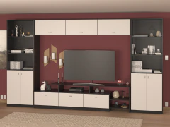 4030 - 2013 - 2013 - 4024 - Combo Mesa Tv + 2 Biblioteca + Repisa Modular Rack Moderno - comprar online