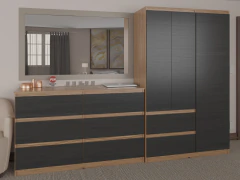 3012 - 5003 - Combo Comoda Cajonera 1.20 6 Cajones + Placard Melamina - Muebles PSH