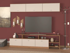 4030 - 4024 - Mesa Tv Led Rack Moderno Modular + Repisa Estante Flotante - Muebles PSH